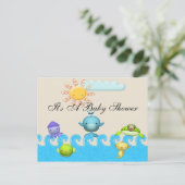 Baby shower van Zeeen Uitnodiging Briefkaart (Staand voorkant)