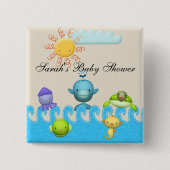 Baby shower van Zeeen Vierkante Button 5,1 Cm (Voorkant)