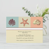 Baby shower van zeeschelpen kaart (Staand voorkant)