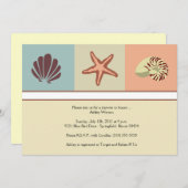 Baby shower van zeeschelpen kaart (Voorkant / Achterkant)