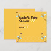 Baby shower van zoet geel goud honingbijen kaart (Voorkant / Achterkant)
