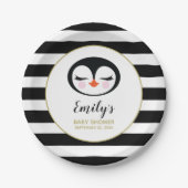 Baby shower van zoet Penguin Face Papieren Bordje (Voorkant)