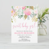 Baby shower van zoete baby's met roze en gouden bl kaart (Staand voorkant)