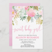 Baby shower van zoete baby's met roze en gouden bl kaart (Voorkant / Achterkant)