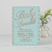 Baby shower van zoete Confetti Folie Uitnodiging (Staand Voorkant)