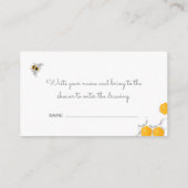 Baby shower van zoete honingbijen, luierraffle Kaa Informatiekaartje (Achterkant)