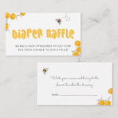 Baby shower van zoete honingbijen, luierraffle Kaa Informatiekaartje (Voorkant / Achterkant)