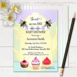 Baby shower van zoete honingbijen Tea Cupcake Kaart