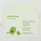 Baby shower van zoete kippen - Groen Kaart (Voorkant / Achterkant)