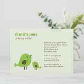 Baby shower van zoete kippen - Groen Kaart (Staand voorkant)