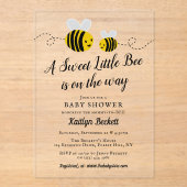 Baby shower van zoete kleine honingbijen acryl uitnodigingen (Voorkant)