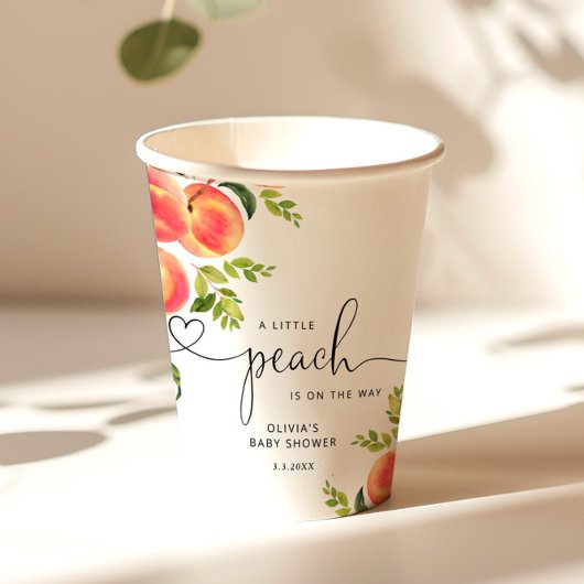 Baby shower van zoete kleine perziken papieren bekers