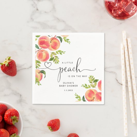 Baby shower van zoete kleine perziken servet (Insitu)