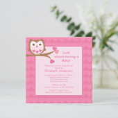 Baby shower van zoete roze hartsoorten kaart (Staand voorkant)