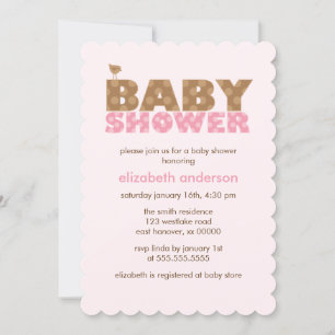 Baby shower van zoete roze meisjes kaart