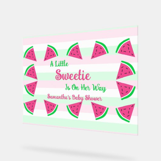 Baby shower van zoete watermeloenen acryl bord (Hoek)