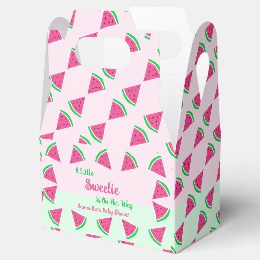 Baby shower van zoete watermeloenen bedankdoosjes (Geopend)