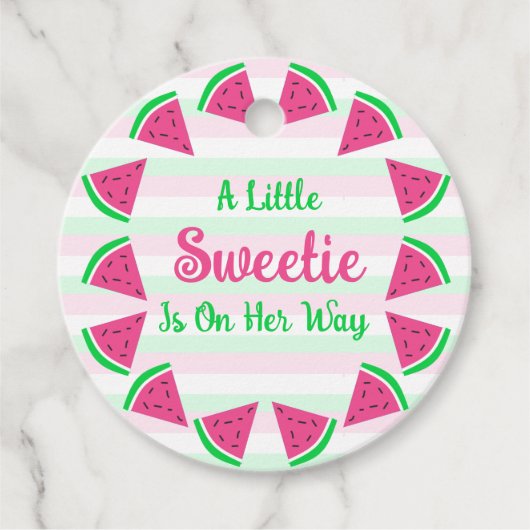 Baby shower van zoete watermeloenen bedankjes labels (Voorkant)