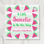 Baby shower van zoete watermeloenen bedankjes labels (Achterkant)