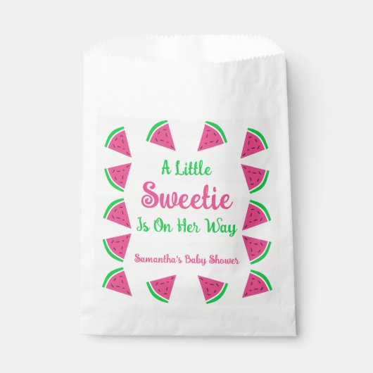 Baby shower van zoete watermeloenen bedankzakje (Voorkant)