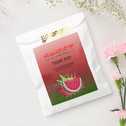 Baby shower van zoete watermeloenen bedankzakje (Gezegeld)