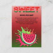 Baby shower van zoete watermeloenen informatiekaartje (Voorkant)