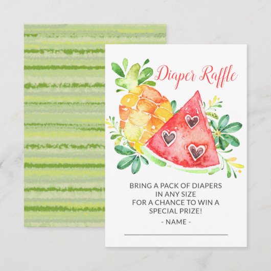 Baby shower van zoete watermeloenen informatiekaartje (Voorkant / Achterkant)