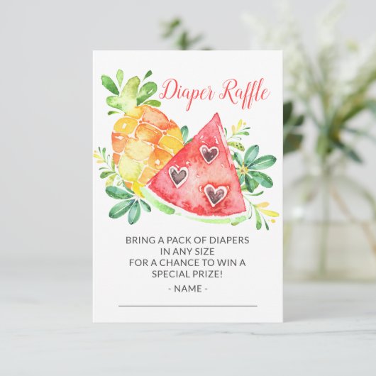 Baby shower van zoete watermeloenen informatiekaartje (Staand voorkant)