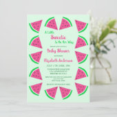 Baby shower van zoete watermeloenen kaart (Staand voorkant)