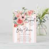 Baby shower van zoete watermeloenen kaart (Staand voorkant)