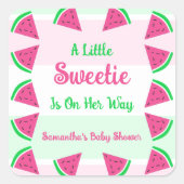 Baby shower van zoete watermeloenen vierkante sticker (Voorkant)