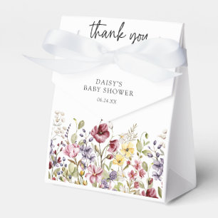 Baby shower van zoete wilde bloemen bedankdoosjes