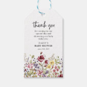 Baby shower van zoete wilde bloemen cadeaulabel (Voorkant)