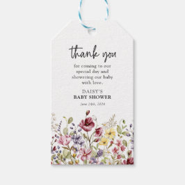 Baby shower van zoete wilde bloemen cadeaulabel