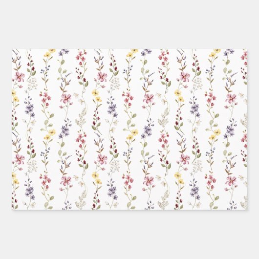 Baby shower van zoete wilde bloemen inpakpapier vel (Voorkant 3)