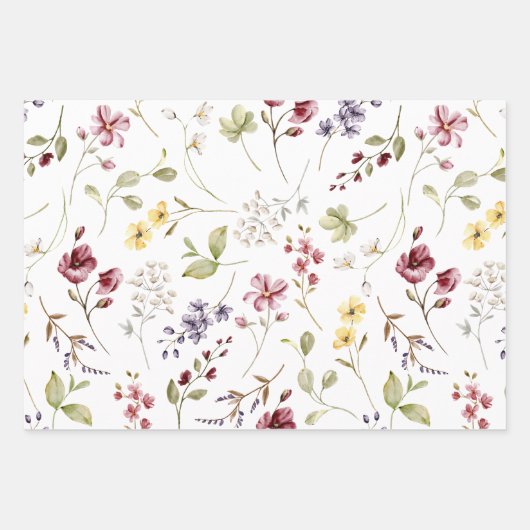 Baby shower van zoete wilde bloemen inpakpapier vel (Voorkant)