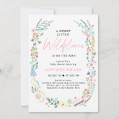 Baby shower van zoete wilde bloemen kaart (Voorkant)