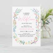 Baby shower van zoete wilde bloemen kaart (Staand voorkant)