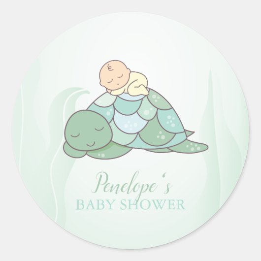 Baby shower van zoete Zeeen Ronde Sticker (Voorkant)