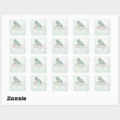 Baby shower van zoete Zeeen Vierkante Sticker (Vel)