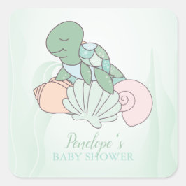 Baby shower van zoete Zeeen Vierkante Sticker