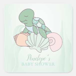 Baby shower van zoete Zeeen Vierkante Sticker