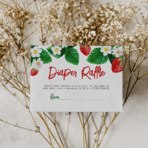 Baby shower van zomeraardbeien informatiekaartje