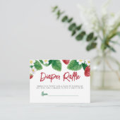 Baby shower van zomeraardbeien informatiekaartje (Staand voorkant)