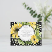 Baby shower van zwarte en witte poka met ondergron uitnodiging briefkaart (Staand voorkant)