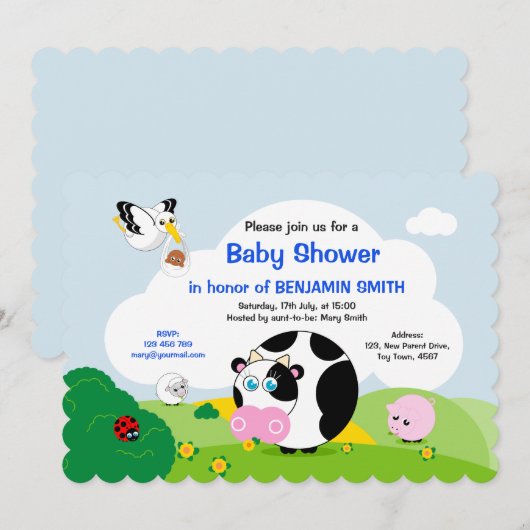 Baby shower van zwarte jongen: Kute zwarte en witt Kaart (Voorkant / Achterkant)