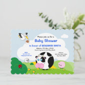 Baby shower van zwarte jongen: Kute zwarte en witt Kaart (Staand voorkant)