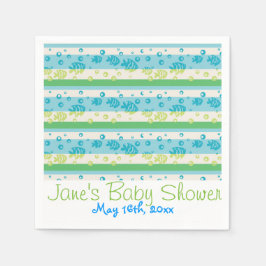 Baby shower van zwemvissen servetten
