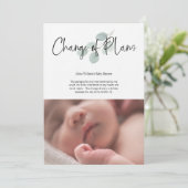 baby shower Verandering van plannen Facebook Kaart (Staand voorkant)