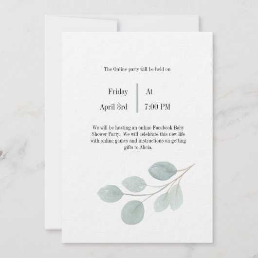 baby shower Verandering van plannen Facebook Kaart (Achterkant)